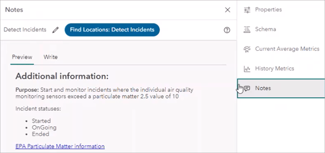 Add notes to your analytic nodes