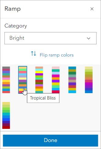 Bright ramp category with Tropical Bliss selected