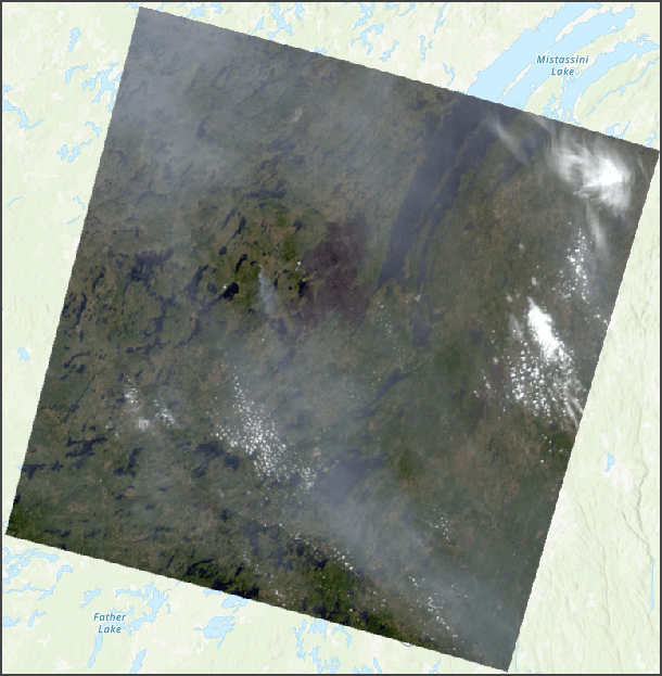 Landsat image of damaged area