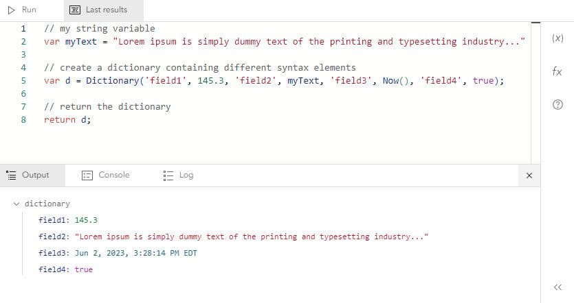 New syntax highlighting in the Arcade editor as of June 2023.