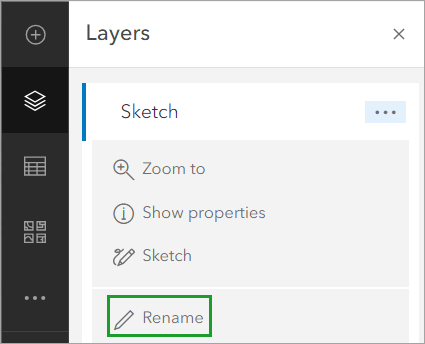 Rename selected from layer option