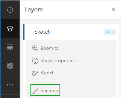 Rename selected from layer option Rename selected from layer option