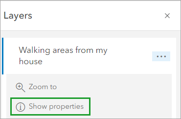 Show properties selected from layer options