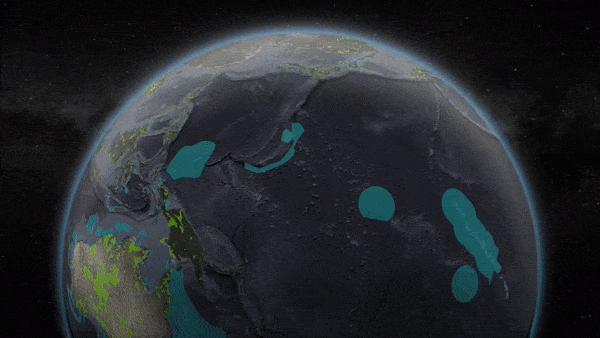 Animated globe of world protected areas