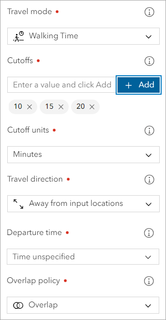 Generate Travel Areas pane