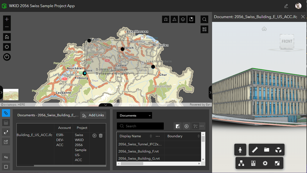 User-specified coordinate system in an ArcGIS GeoBIM App