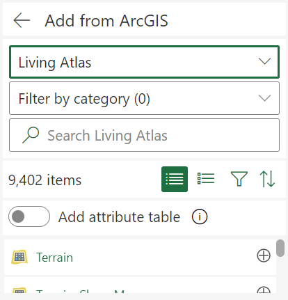 Living Atlas selected