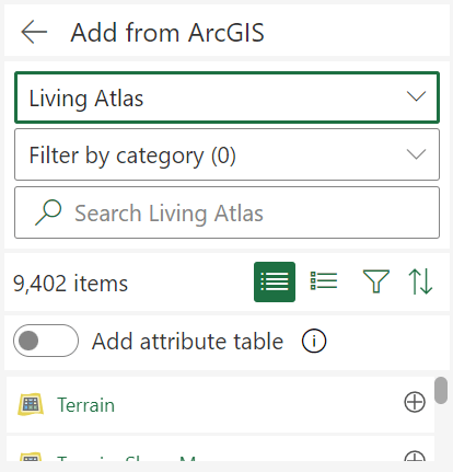 Living Atlas selected Living Atlas selected
