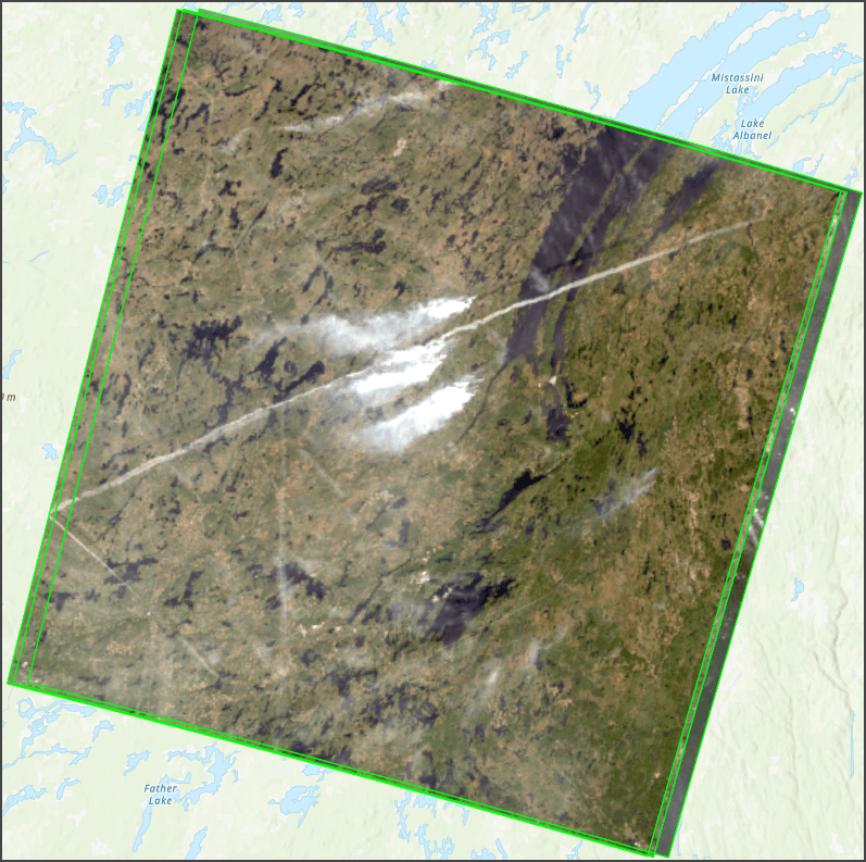 Mosaic dataset with rebuilt footprints