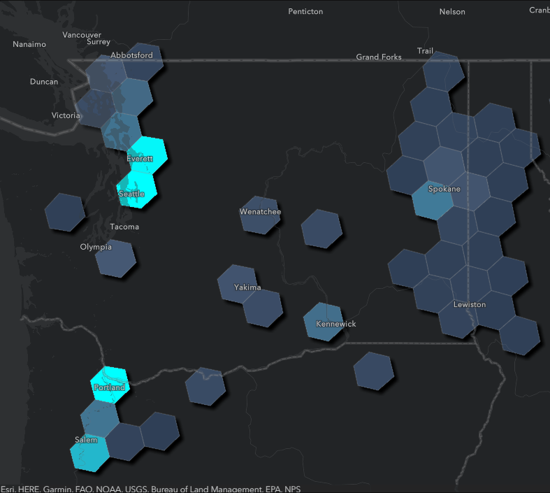 H3 hexagons for spatially binning data