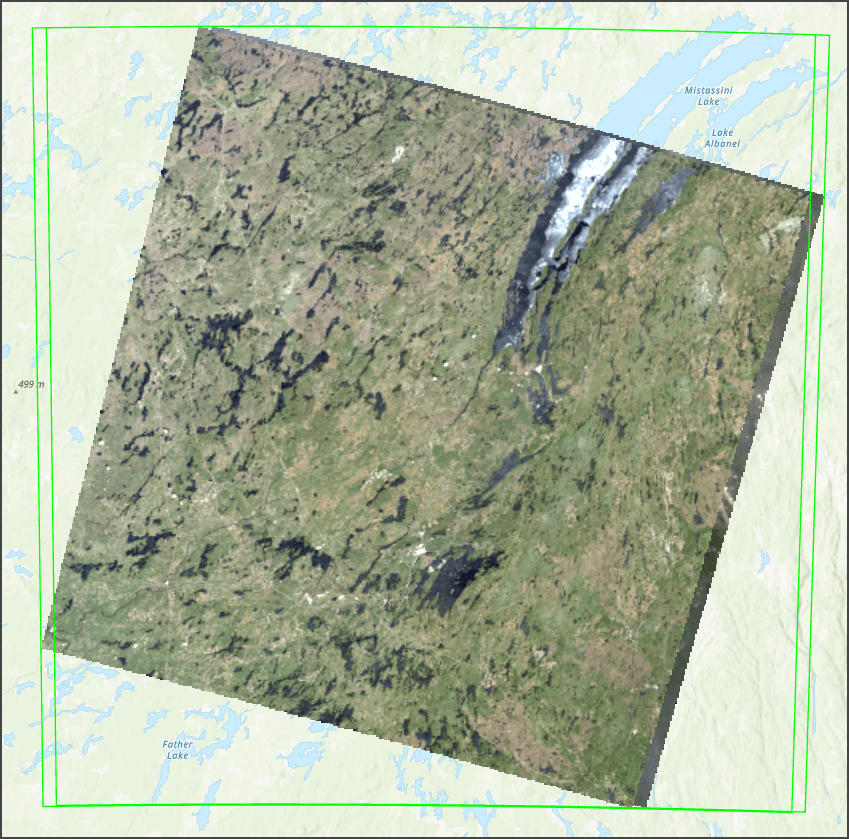 Landsat images added to a mosaic dataset.