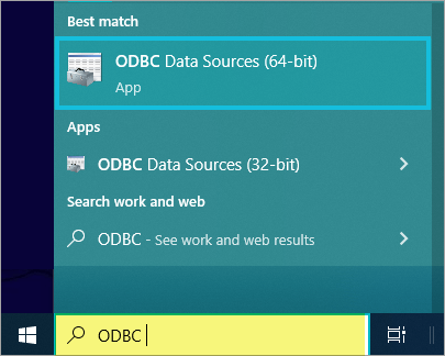 Open the ODBC Data Source Administrator (64-bit)