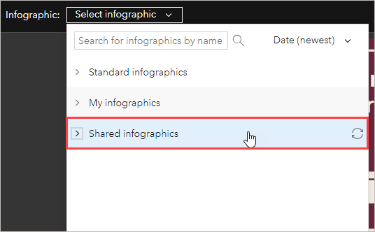 Running a shared infographic template