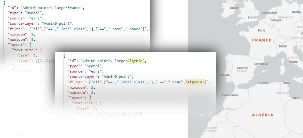 IN the VTSE, duplicating the code block to feature a second country (Algeria).