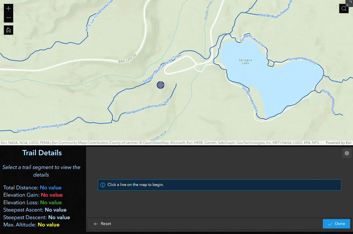 Elevation Profile widget next-selectable and intersecting functionality