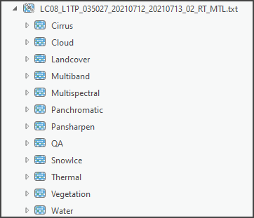 Raster products for Landsat 8 Raster products for Landsat 8