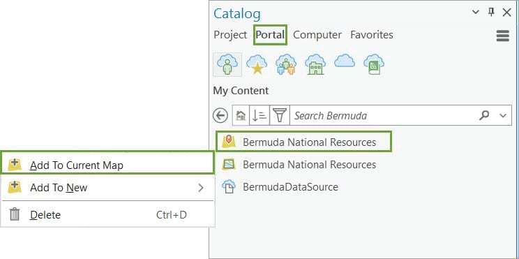 Add the Bermuda National Resources feature layer to the map