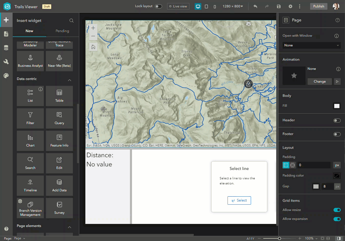 Add the List widget to display a list of trails