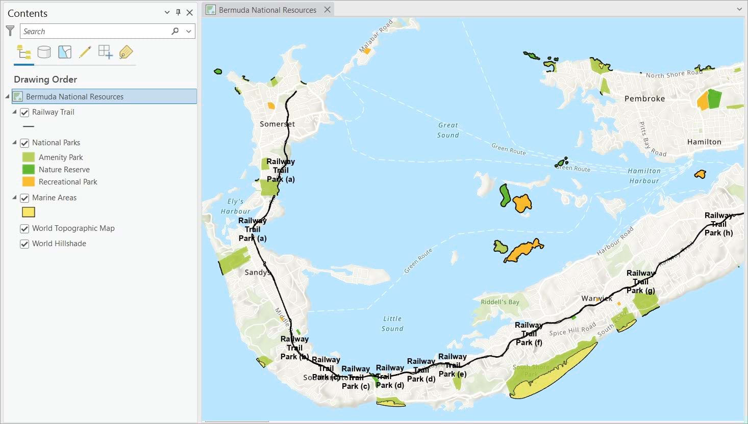 Bermuda National Resources map