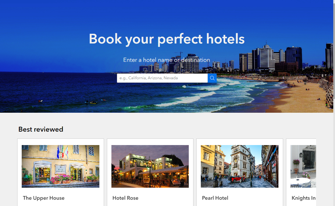 Screenshot of the Hotel Booking template