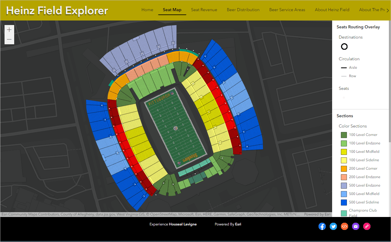 Screenshot of Houseal Lavigne's Heinz Field Explorer