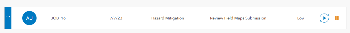 Workflow Manager job tile for created job Workflow Manager job tile for created job