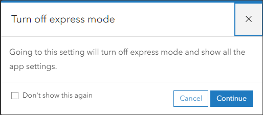 Turn off express mode Turn off express mode