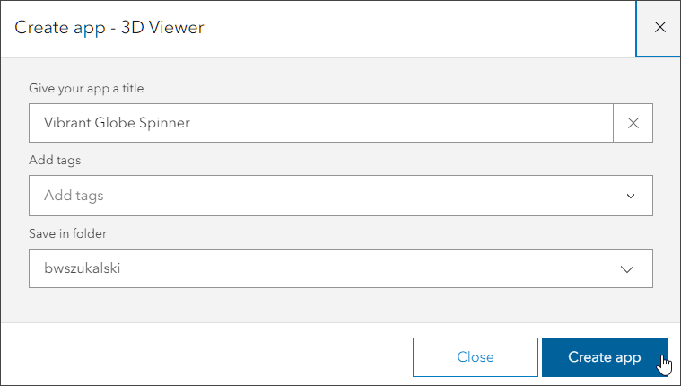 Create app pane Create app pane