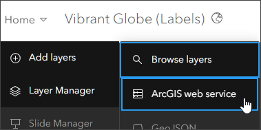 Add layer from web service URL Add layer from web service URL
