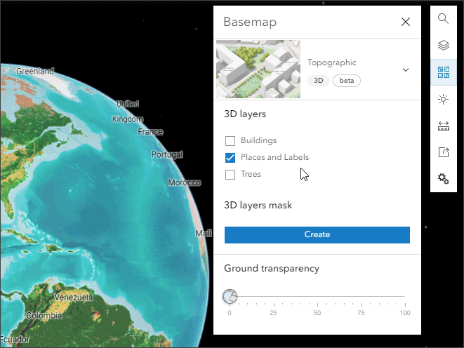 3D Places and Labels from 3D basemap