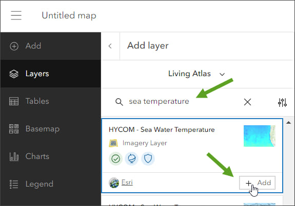 Add Living Atlas layer Add Living Atlas layer