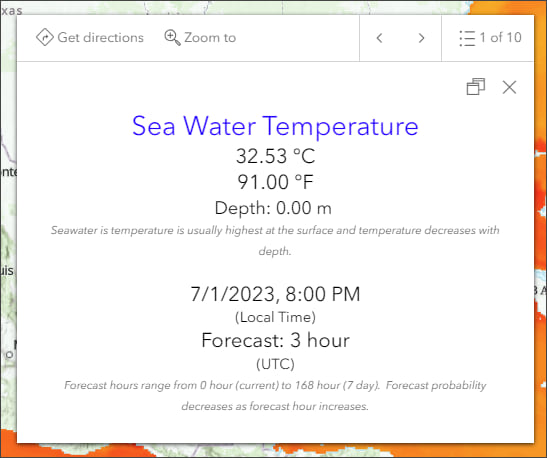 HYCOM Sea Water Temperature pop-up
