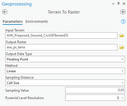 Terrain to Raster Terrain to Raster