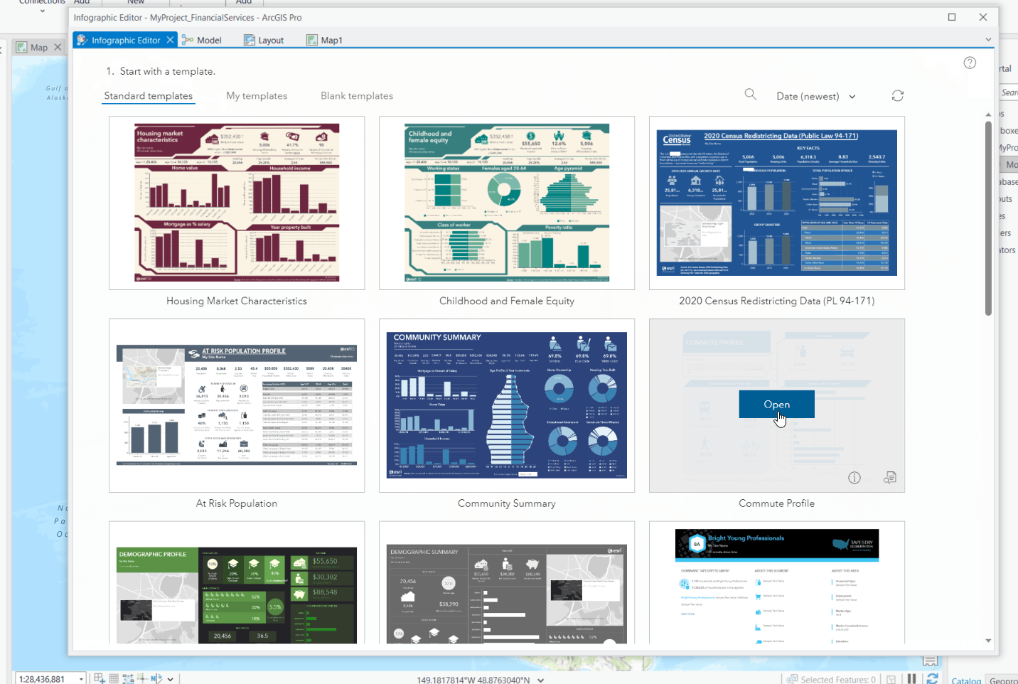 Editing an infographic template in using the float option.