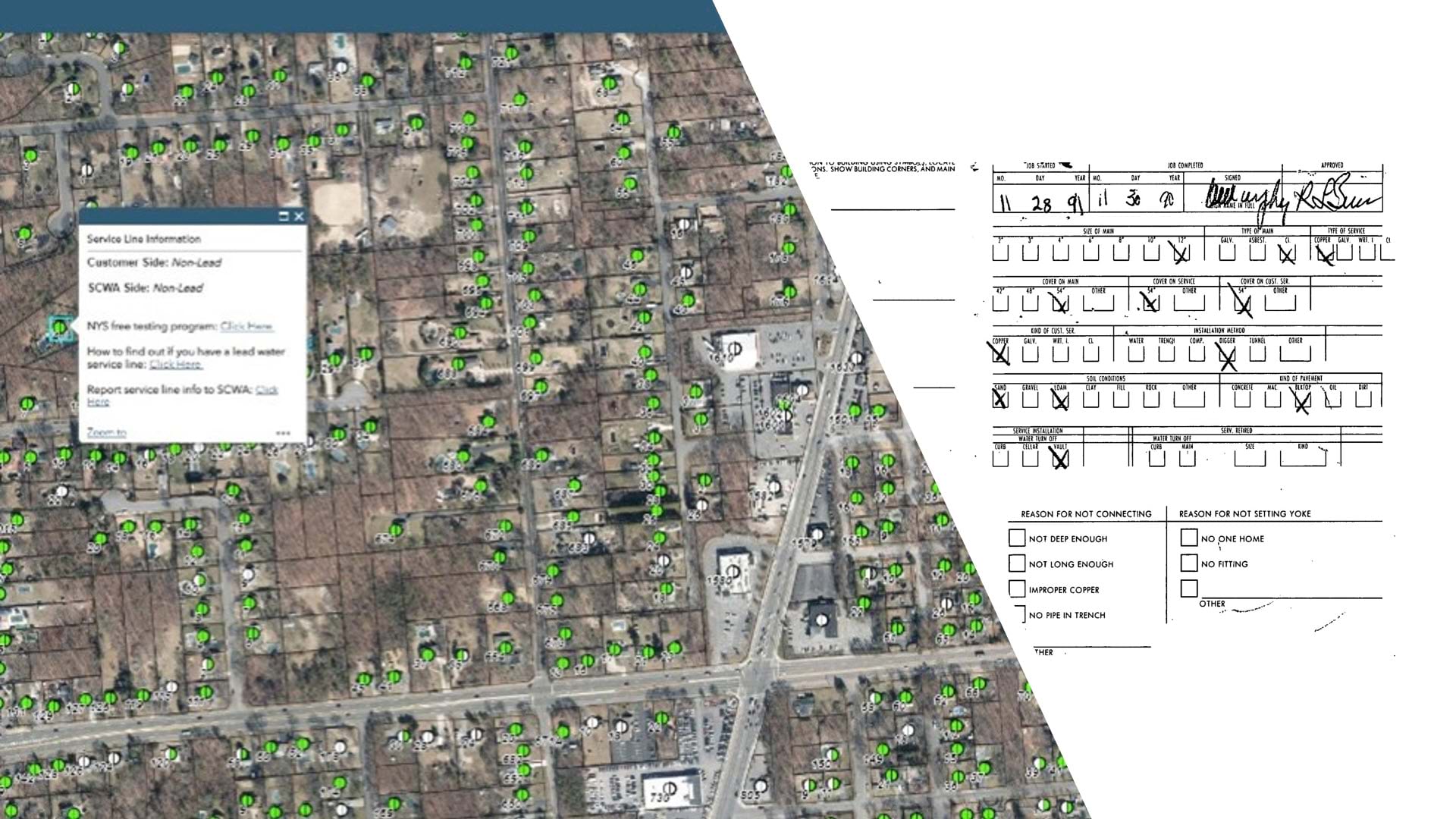 Suffolk County Water Authority service line inventory map.