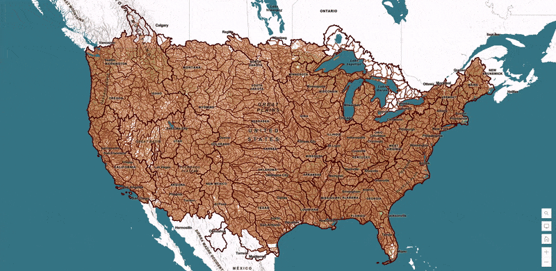 Watersheds in six layers.