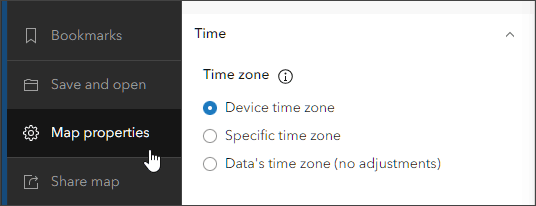 Configure map time zone