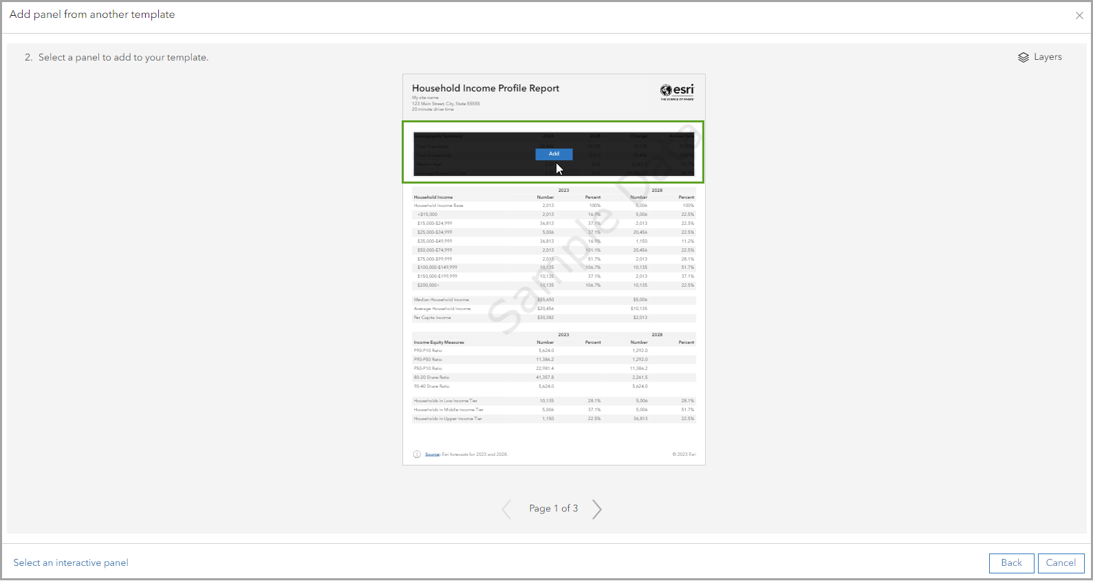 Select a panel from the tabular infographic