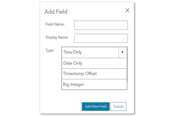 New field types are available in the field type drop-down list when you add a new field.