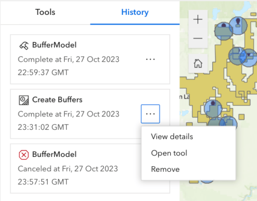 Analysis tool running status