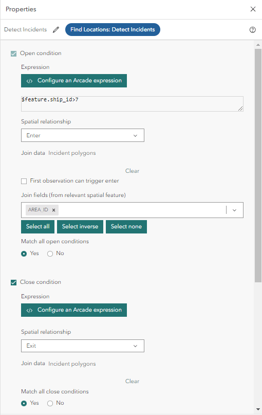 New join capability in the Detect Incidents tool