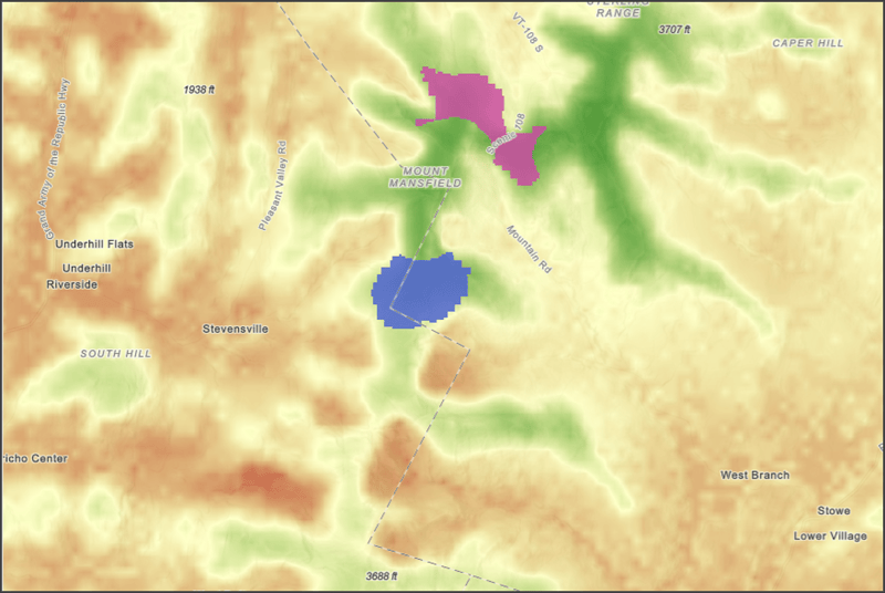 The Locate Regions tool reveals suitable locations The Locate Regions tool reveals suitable locations
