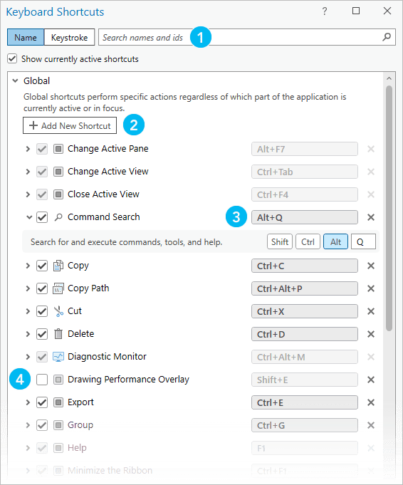 Screenshot of keyboard short cuts Screenshot of keyboard short cuts