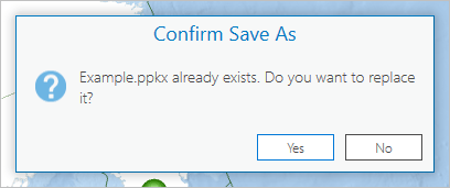 Confirm Save As window