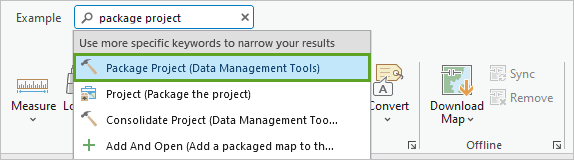 Package Project in the Command Search menu