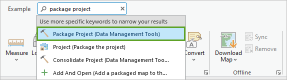 Package Project in the Command Search menu Package Project in the Command Search menu