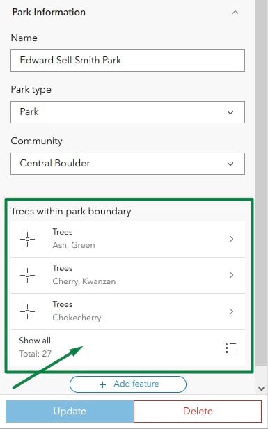Screenshot shows the related features in the editor panel. Screenshot shows the related features in the editor panel.