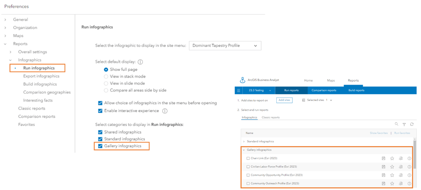 Setting infographic preferences Setting infographic preferences