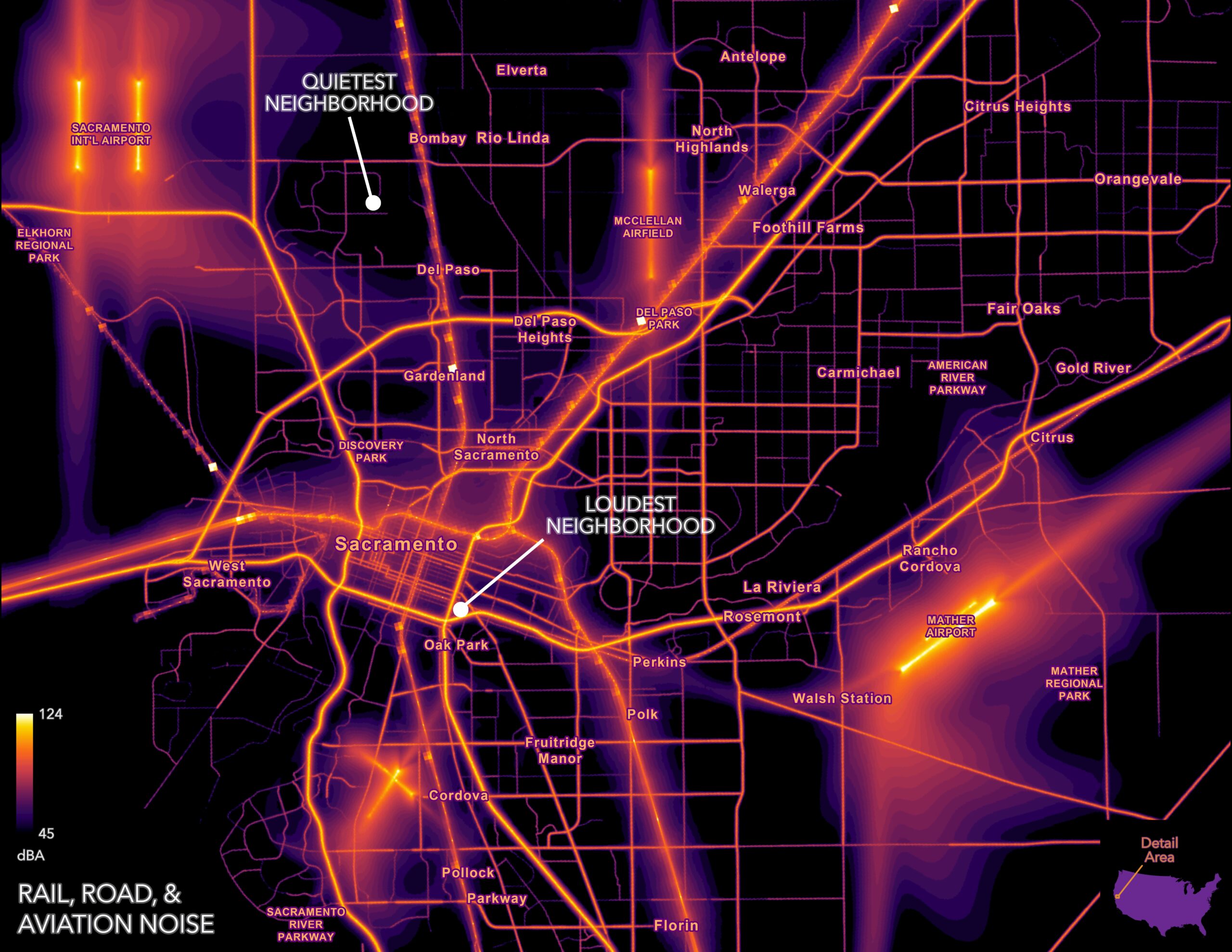 Quietest and noisiest neighborhoods in Sacramento. Quietest and noisiest neighborhoods in Sacramento.