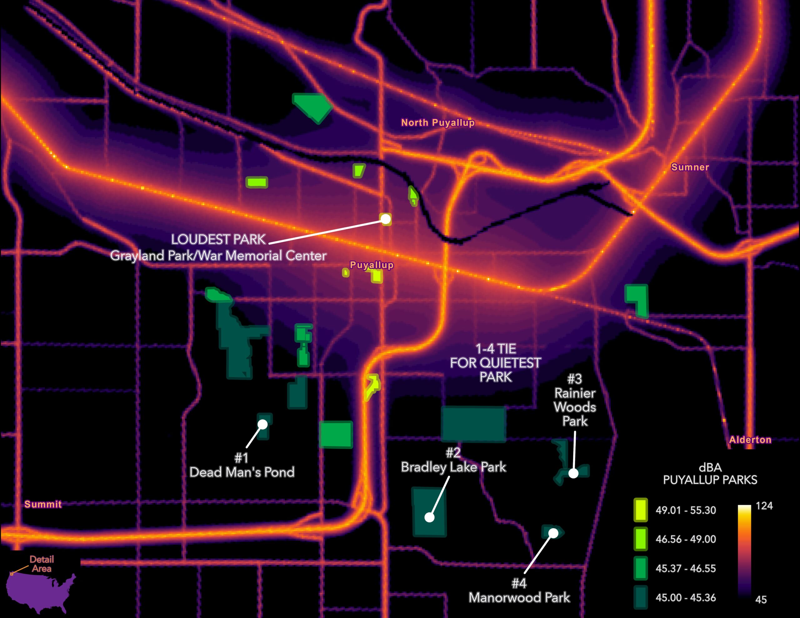 Quietest and noisiest neighborhoods in Puyallup, Washington. Quietest and noisiest neighborhoods in Puyallup, Washington.